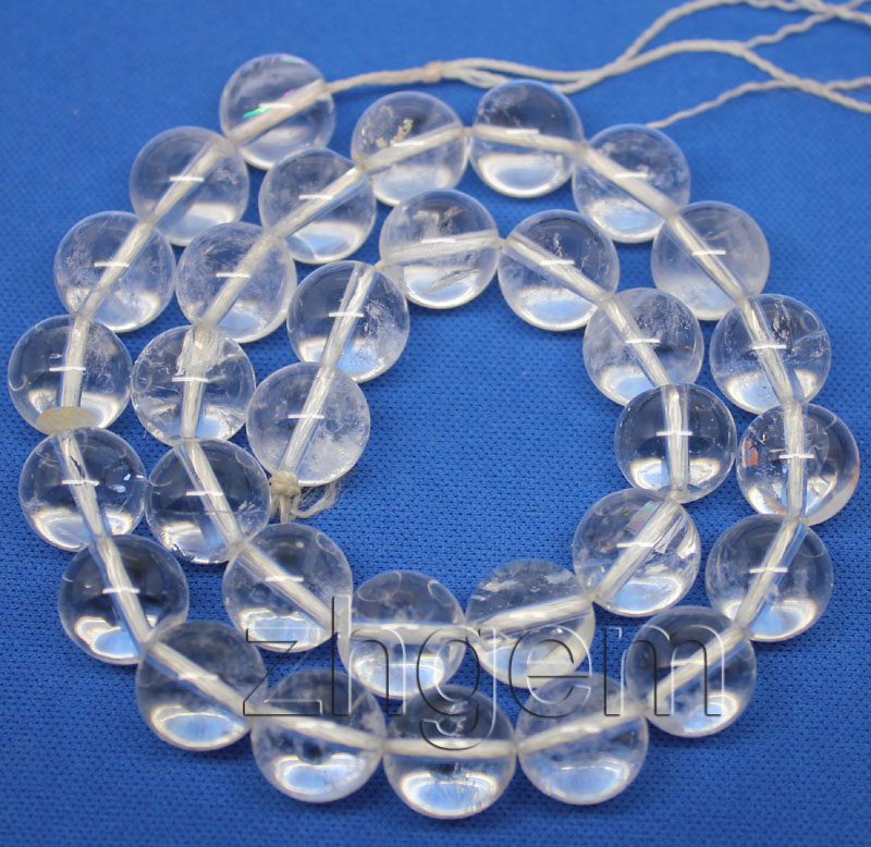 12mm natural clear quartz round loose beads gem 15long  